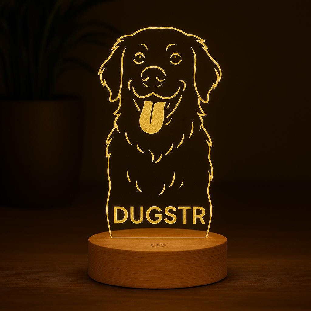 Custom Pet Lamp with Name – Personalized LED Night Light with Your Dog or Cat’s Face – Unique Gift for Pet Lovers