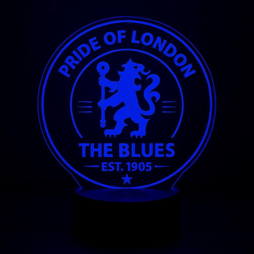 Chelsea FC Gift – Pride of London LED Lamp, The Blues Night Light, Football Fan Gift, Soccer Decor, Remote Control Light LED Lamp