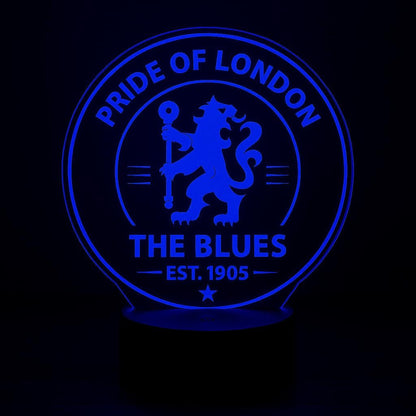 Chelsea FC Gift – Pride of London LED Lamp, The Blues Night Light, Football Fan Gift, Soccer Decor, Remote Control Light LED Lamp