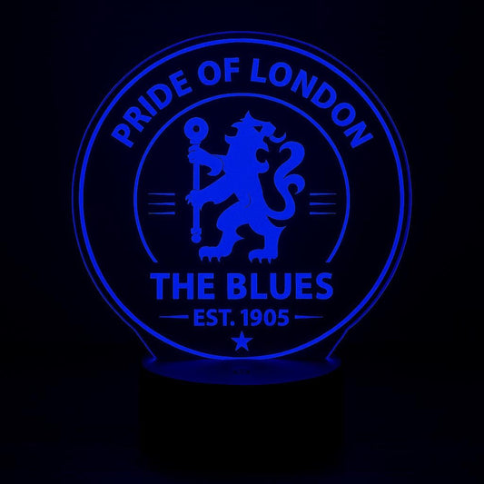 Chelsea FC Gift – Pride of London LED Lamp, The Blues Night Light, Football Fan Gift, Soccer Decor, Remote Control Light LED Lamp