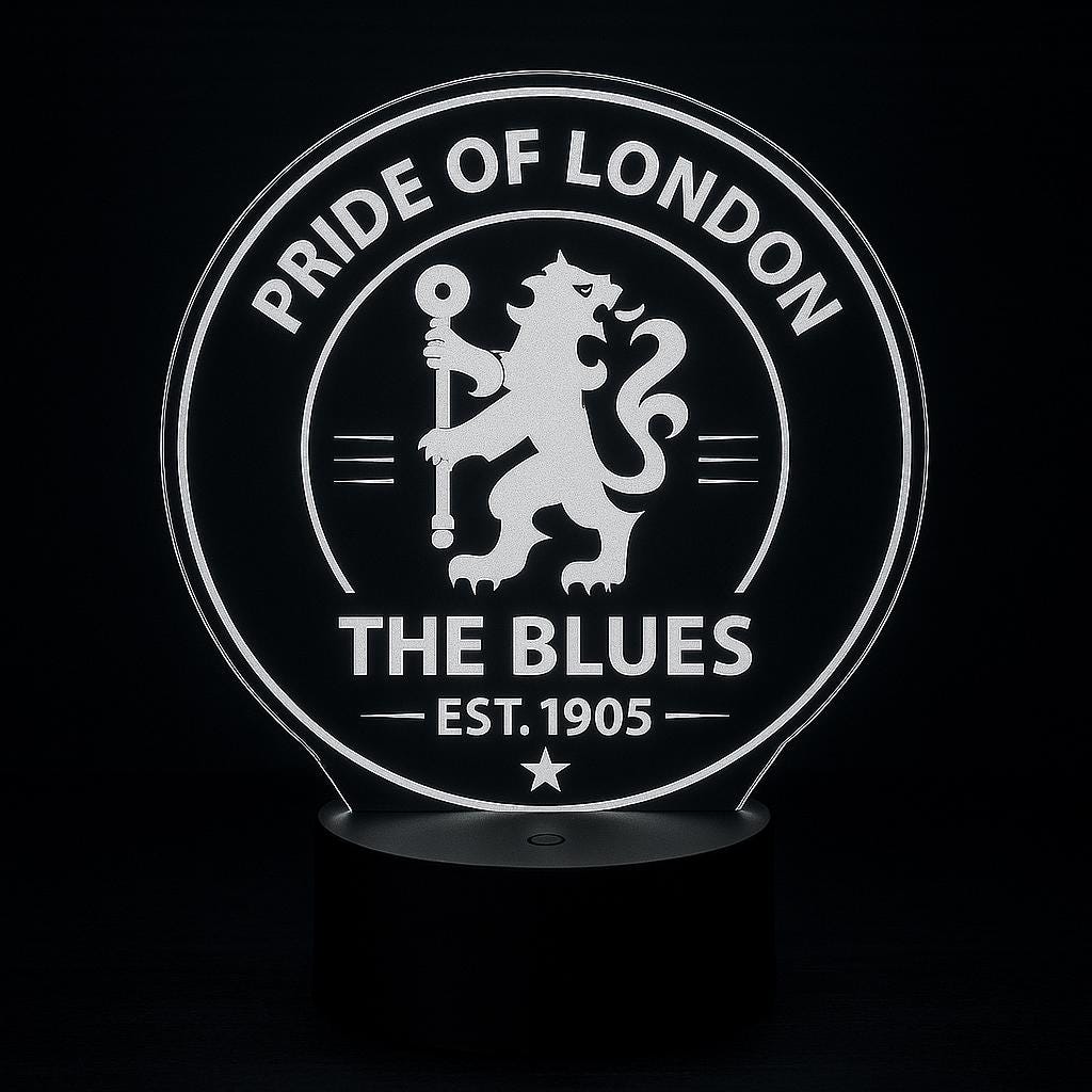 Chelsea FC Gift – Pride of London LED Lamp, The Blues Night Light, Football Fan Gift, Soccer Decor, Remote Control Light LED Lamp