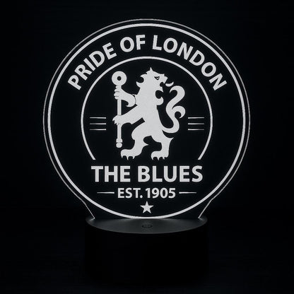 Chelsea FC Gift – Pride of London LED Lamp, The Blues Night Light, Football Fan Gift, Soccer Decor, Remote Control Light LED Lamp