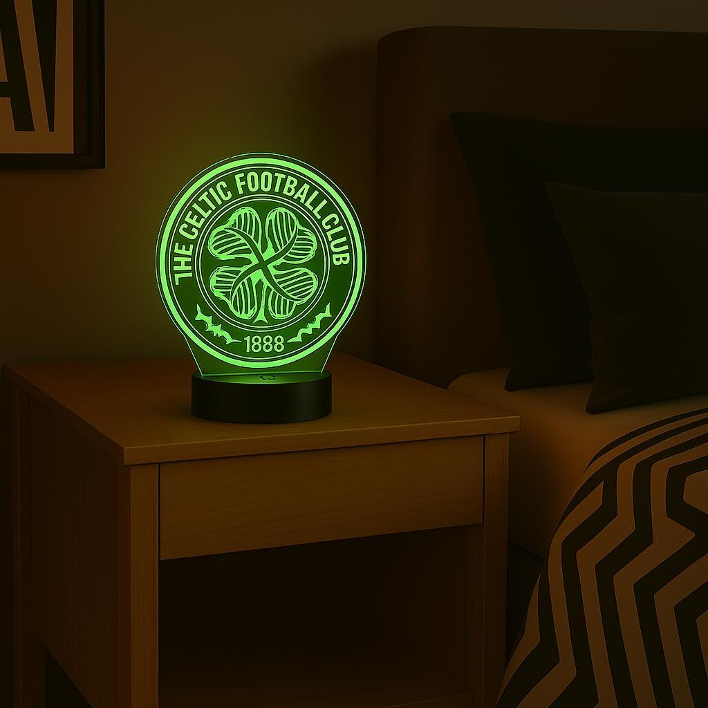 Celtic FC Lamp – Unique Gift for Football Fans | LED Night Light for Him | Celtic Fan Gift | Celtic Club Light LED Lamp