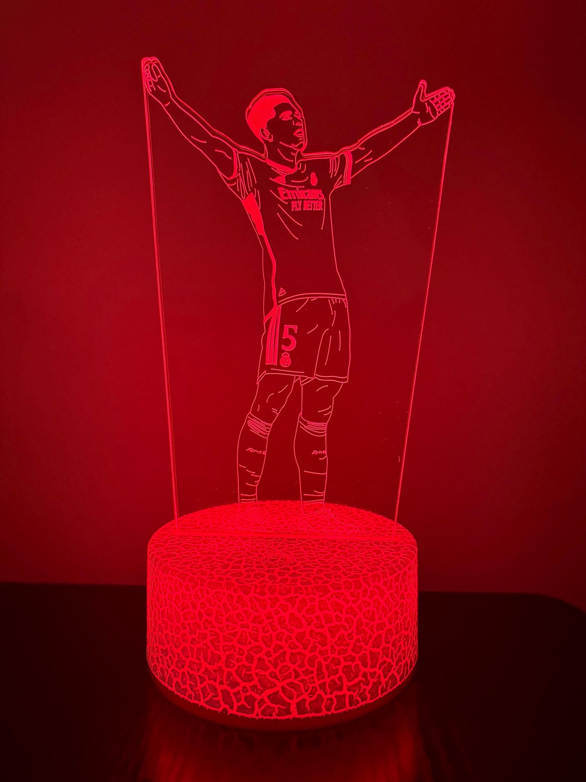 Jude Bellingham Soccer LED Night Light – Multi-Color 3D Acrylic Lamp, Real Madrid Edition, Perfect Gift for Soccer Fans LED Lamp