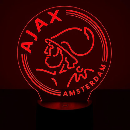 Ajax LED Lamp – Amsterdam Soccer Light with Custom Laser Engraving | AFC Ajax Gift for Fans | Bedroom or Desk Decor LED Lamp