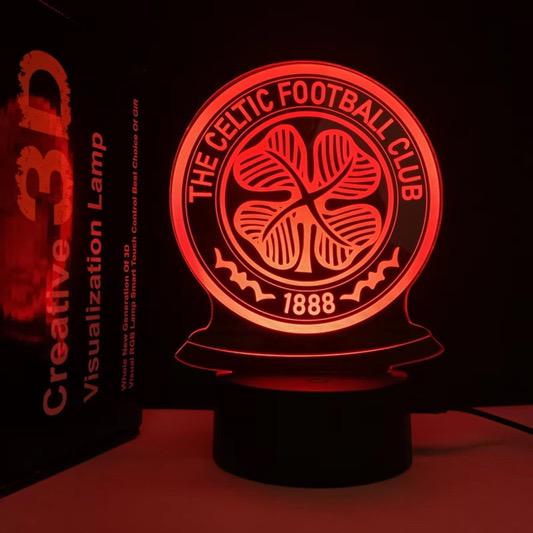 Celtic FC Lamp – Unique Gift for Football Fans | LED Night Light for Him | Celtic Fan Gift | Celtic Club Light LED Lamp