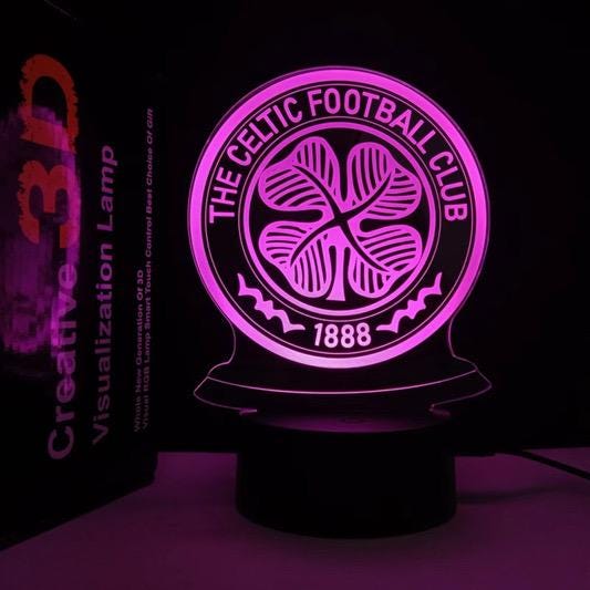 Celtic FC Lamp – Unique Gift for Football Fans | LED Night Light for Him | Celtic Fan Gift | Celtic Club Light LED Lamp
