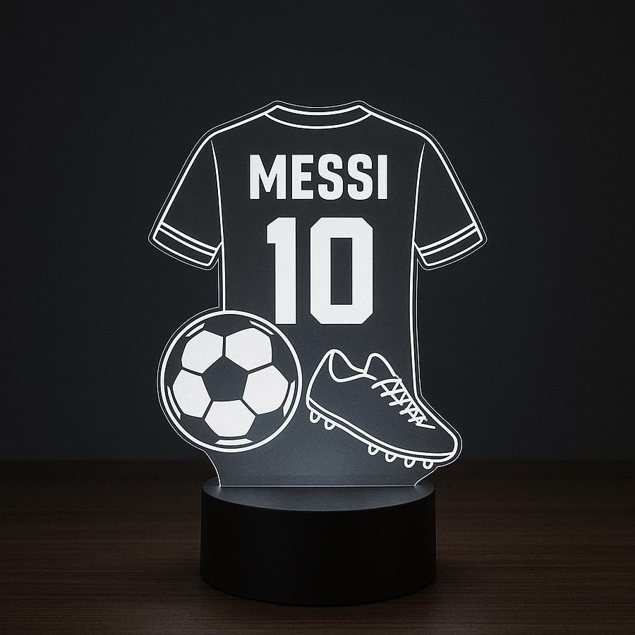 Custom Soccer Jersey LED Lamp – Personalized Name and Number – Soccer Gift for Players and Fans – Night Light for Boys or Teens LED Lamp