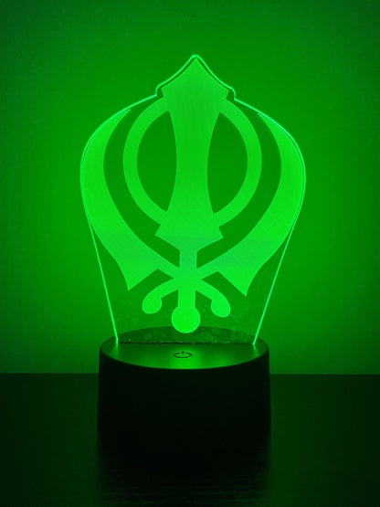 Khanda Sikh LED Acrylic Lamp