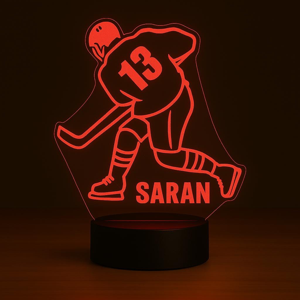 Custom Hockey Player LED Lamp