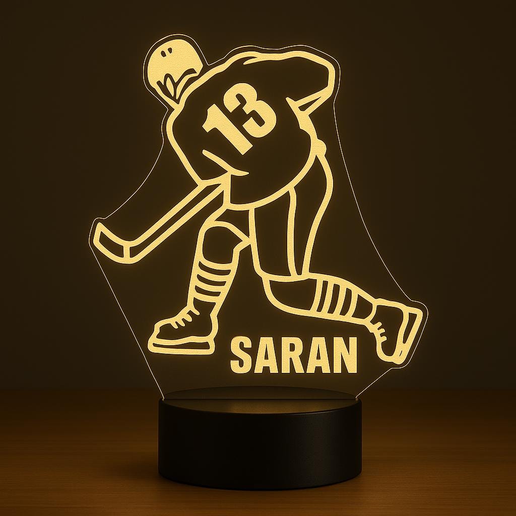 Custom Hockey Player LED Lamp