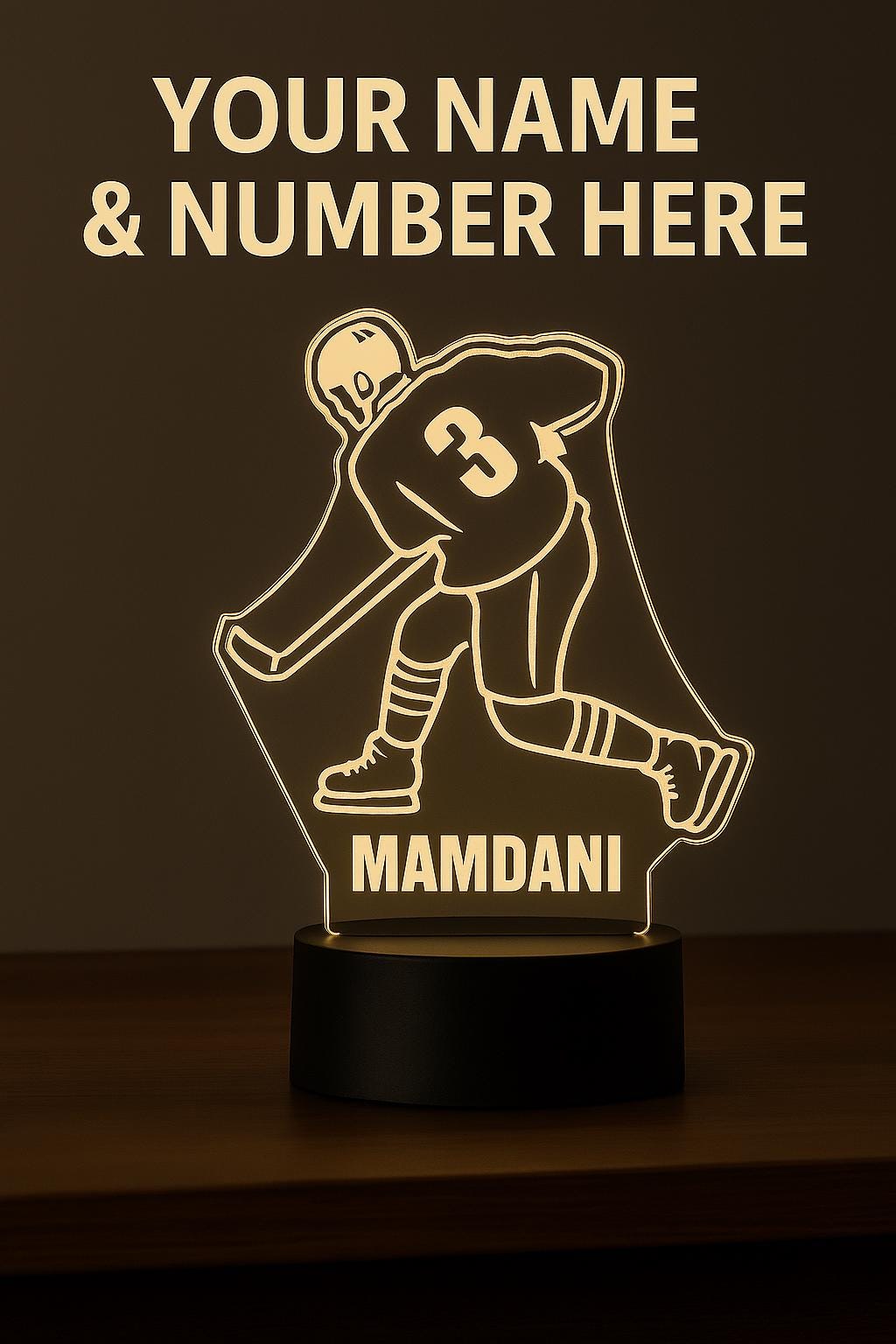 Custom Hockey Player LED Lamp