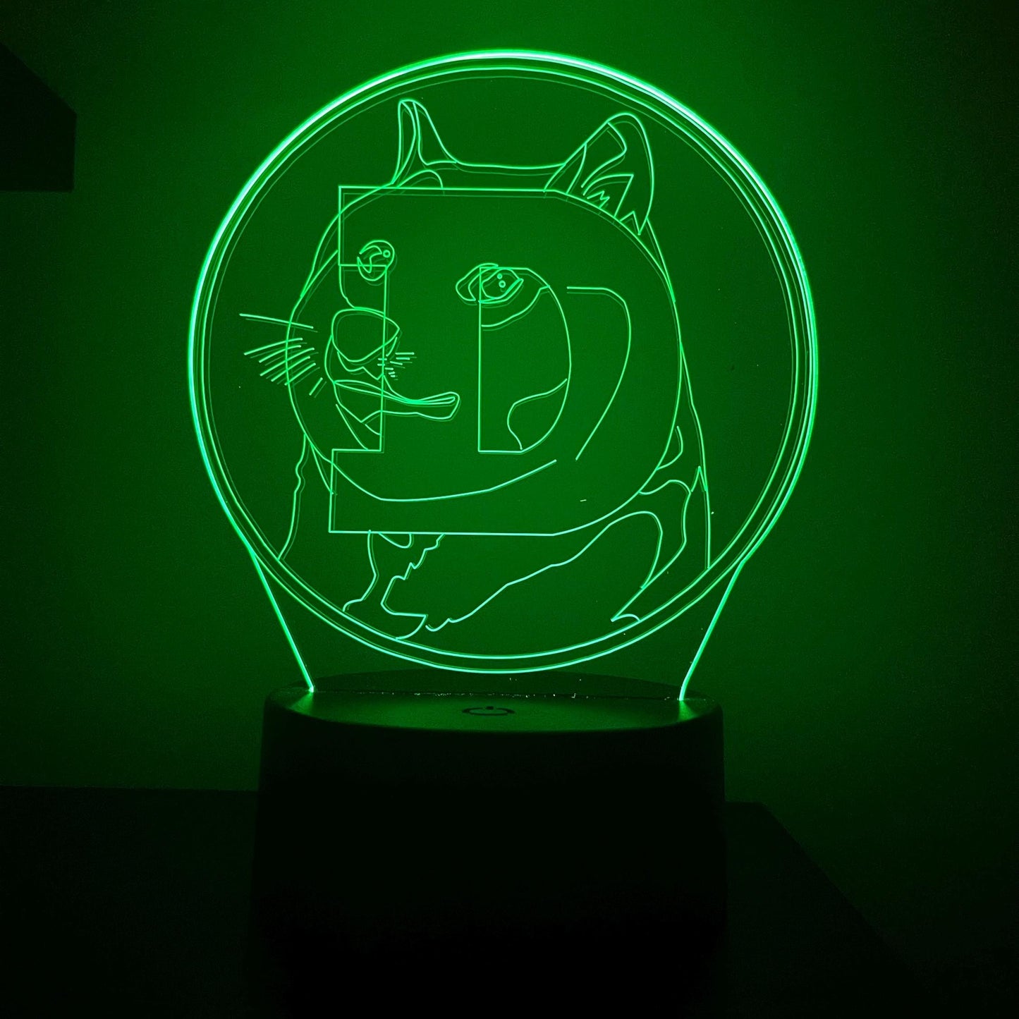 Dogecoin LED Lamp – Funny Crypto Night Light with Doge Meme – 16-Color Remote Lamp for Dogecoin Fans, Traders & Meme Lovers