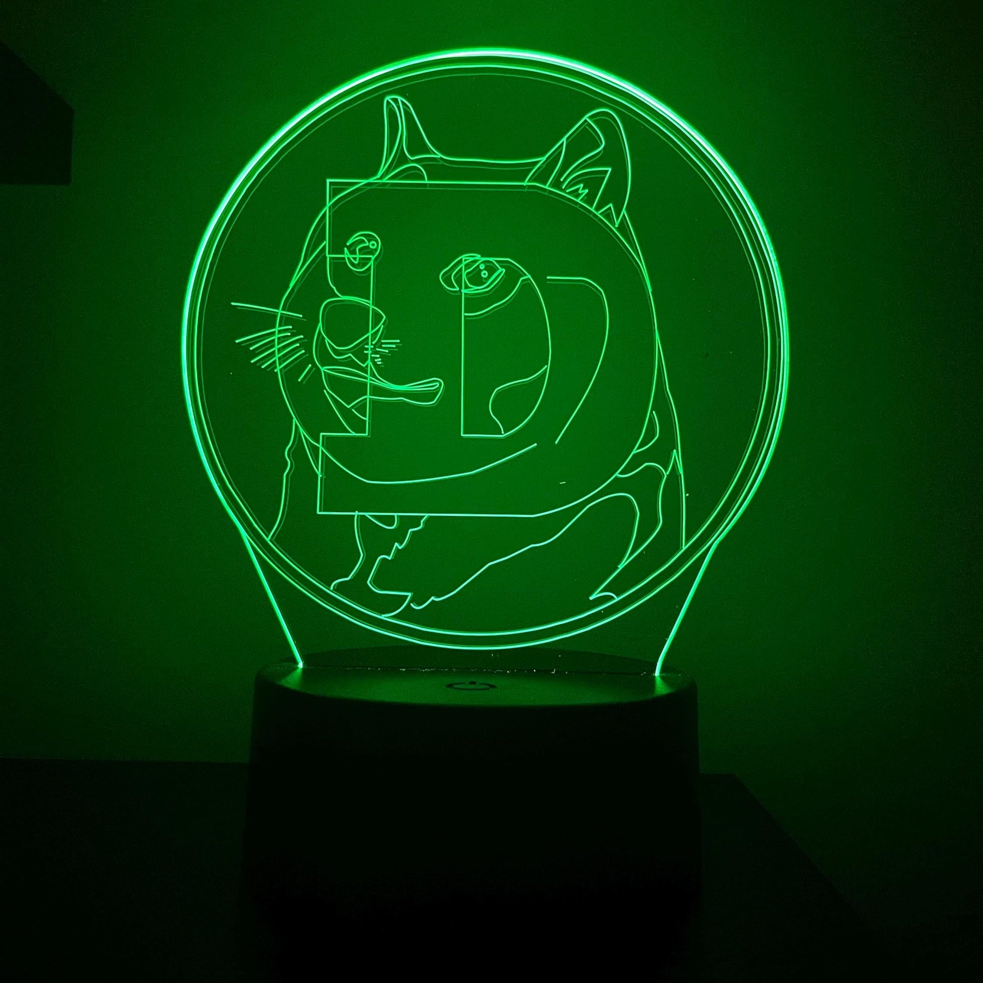 Dogecoin LED Lamp – Funny Crypto Night Light with Doge Meme – 16-Color Remote Lamp for Dogecoin Fans, Traders & Meme Lovers