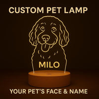 Custom Pet Lamp with Name – Personalized LED Night Light with Your Dog or Cat’s Face – Unique Gift for Pet Lovers