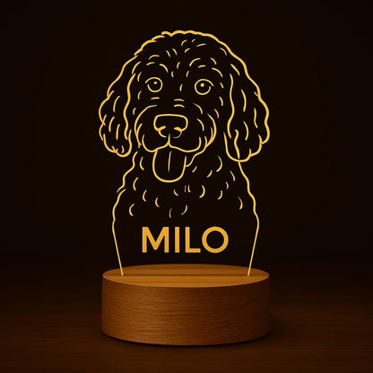 Custom Pet Lamp with Name – Personalized LED Night Light with Your Dog or Cat’s Face – Unique Gift for Pet Lovers