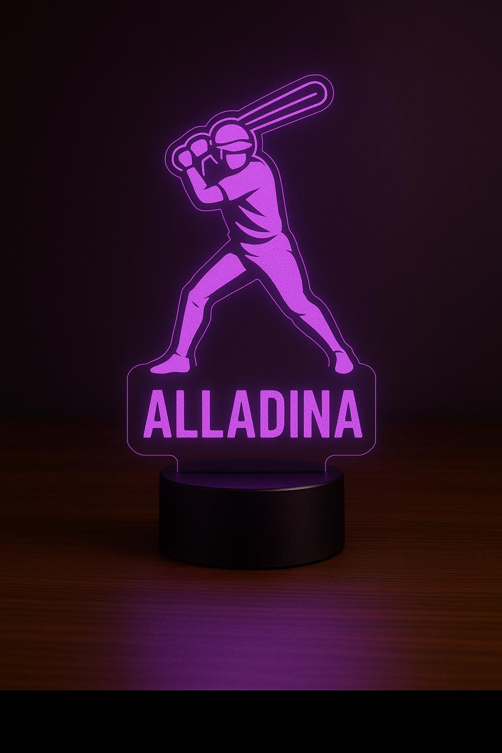 Custom Baseball Player LED Lamp – Personalized Night Light with Name & Number – Unique Sports Gift for Kids, Teams, or Coaches