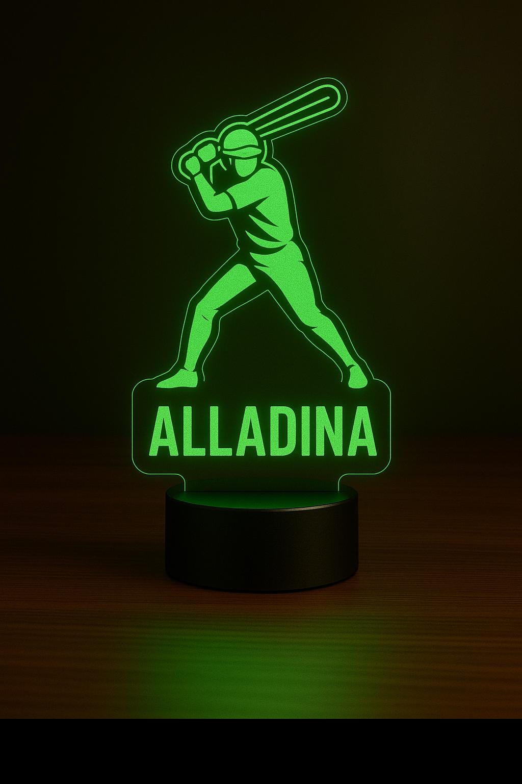Custom Baseball Player LED Lamp – Personalized Night Light with Name & Number – Unique Sports Gift for Kids, Teams, or Coaches