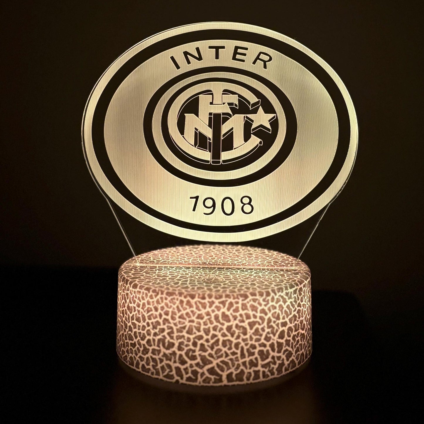 Inter Milan LED Lamp – 3D Football Night Light Gift | Soccer Fan Decor with Remote | Inter Bedroom Light LED Lamp