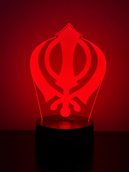 Khanda Sikh LED Acrylic Lamp