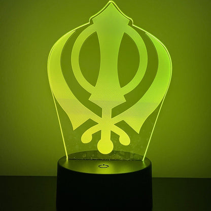 Khanda Sikh LED Acrylic Lamp