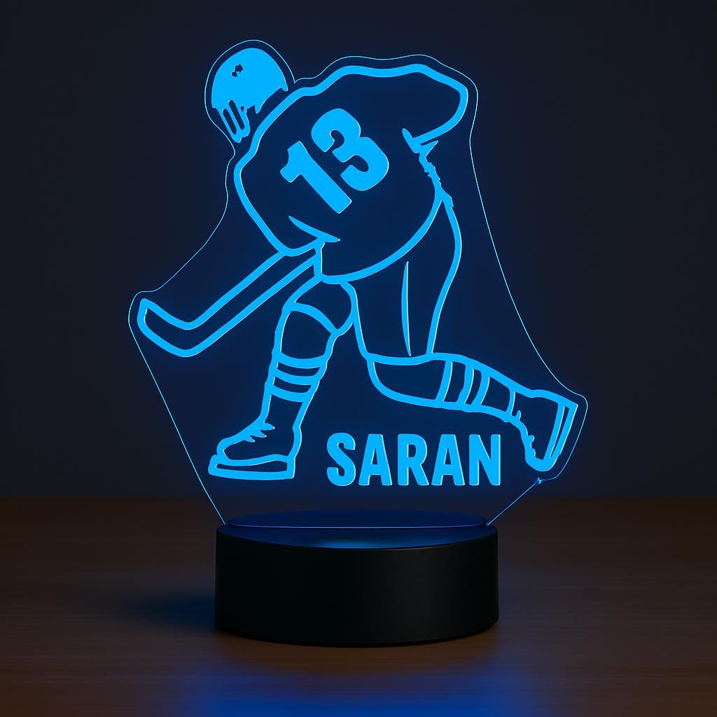 Custom Hockey Player LED Lamp