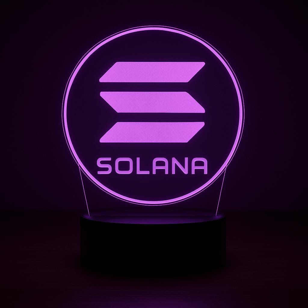 Solana LED Lamp – 16 Color Changing Crypto Desk Light with Remote – Acrylic Night Lamp for Blockchain & Web3 Fans
