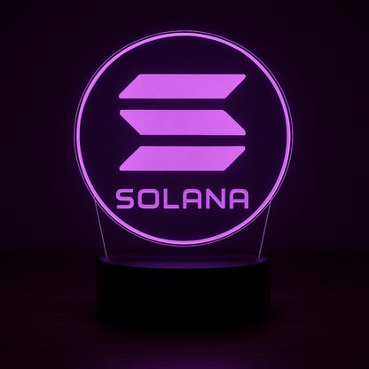 Solana LED Lamp – 16 Color Changing Crypto Desk Light with Remote – Acrylic Night Lamp for Blockchain & Web3 Fans