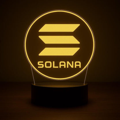 Solana LED Lamp – 16 Color Changing Crypto Desk Light with Remote – Acrylic Night Lamp for Blockchain & Web3 Fans
