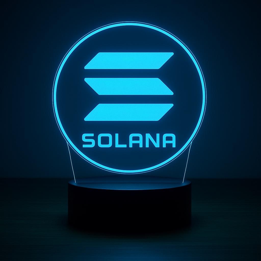 Solana LED Lamp – 16 Color Changing Crypto Desk Light with Remote – Acrylic Night Lamp for Blockchain & Web3 Fans