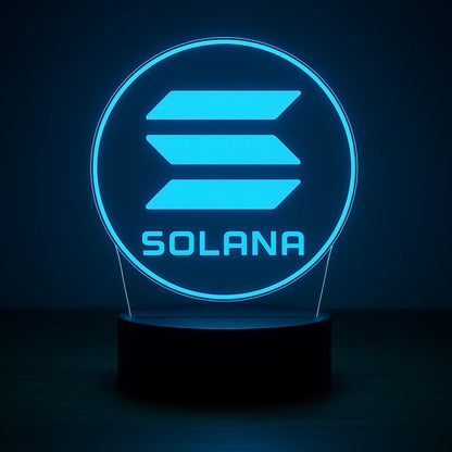 Solana LED Lamp – 16 Color Changing Crypto Desk Light with Remote – Acrylic Night Lamp for Blockchain & Web3 Fans