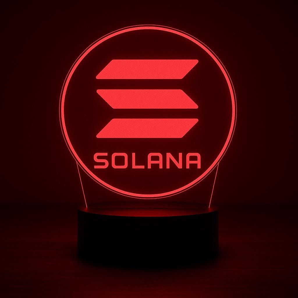 Solana LED Lamp – 16 Color Changing Crypto Desk Light with Remote – Acrylic Night Lamp for Blockchain & Web3 Fans