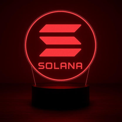 Solana LED Lamp – 16 Color Changing Crypto Desk Light with Remote – Acrylic Night Lamp for Blockchain & Web3 Fans