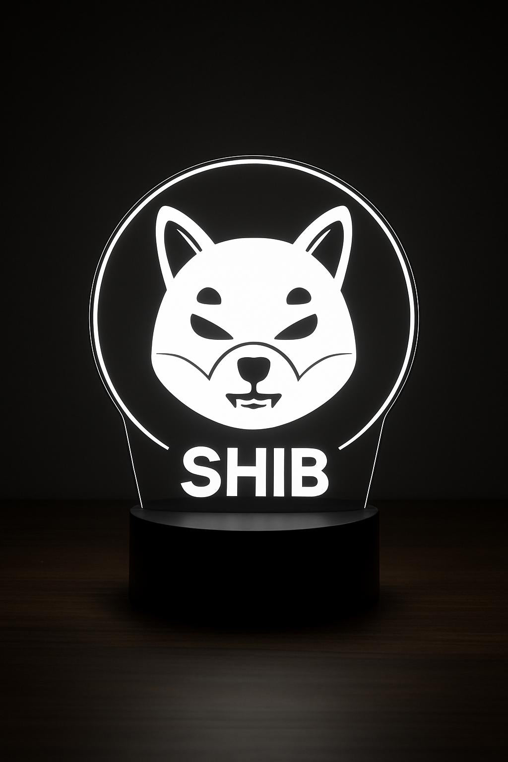 Shiba Inu SHIB LED Lamp – 16 Color Changing Crypto Desk Light with Remote – Acrylic Night Lamp for Dogecoin & Meme Coin Fans