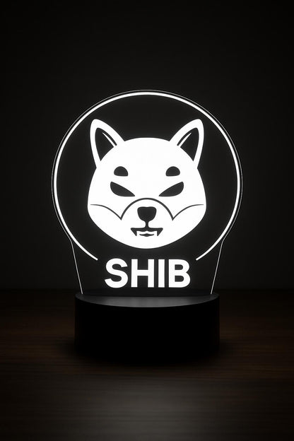 Shiba Inu SHIB LED Lamp – 16 Color Changing Crypto Desk Light with Remote – Acrylic Night Lamp for Dogecoin & Meme Coin Fans