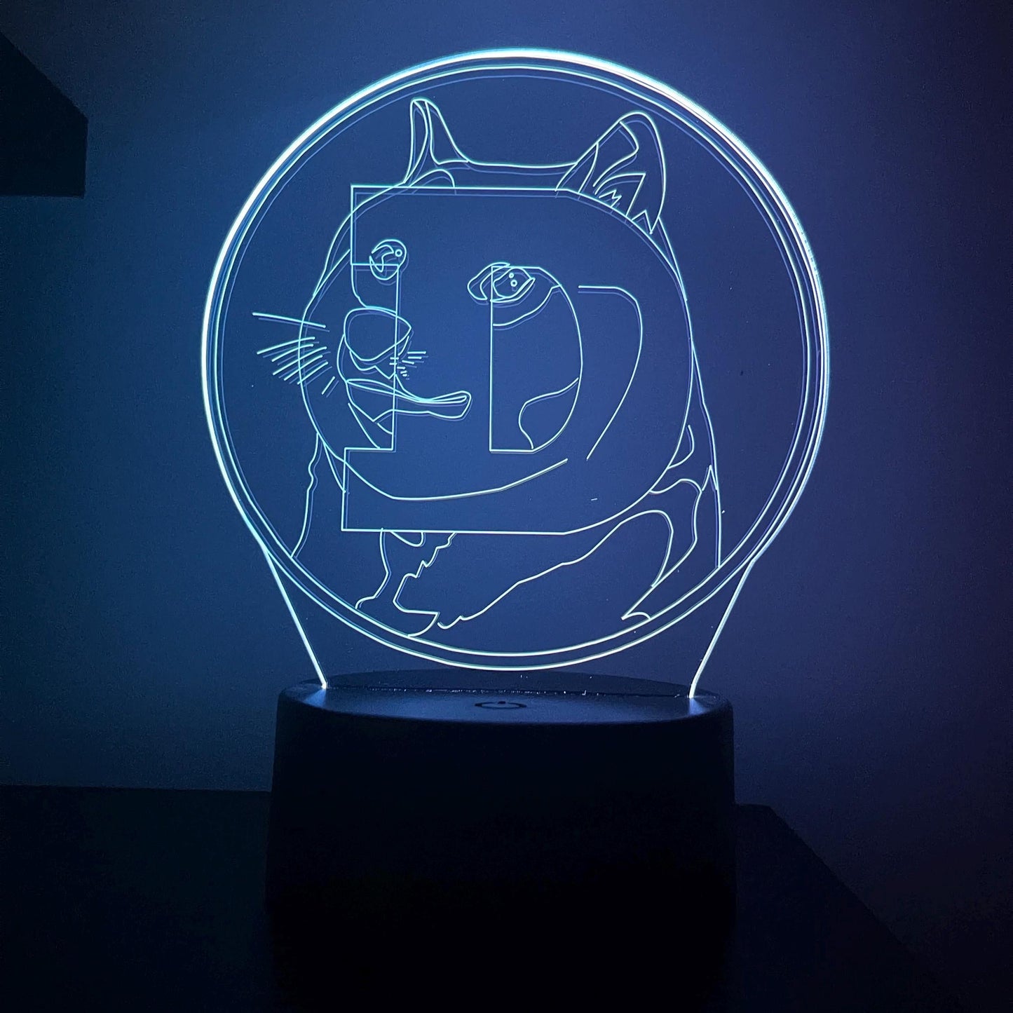 Dogecoin LED Lamp – Funny Crypto Night Light with Doge Meme – 16-Color Remote Lamp for Dogecoin Fans, Traders & Meme Lovers
