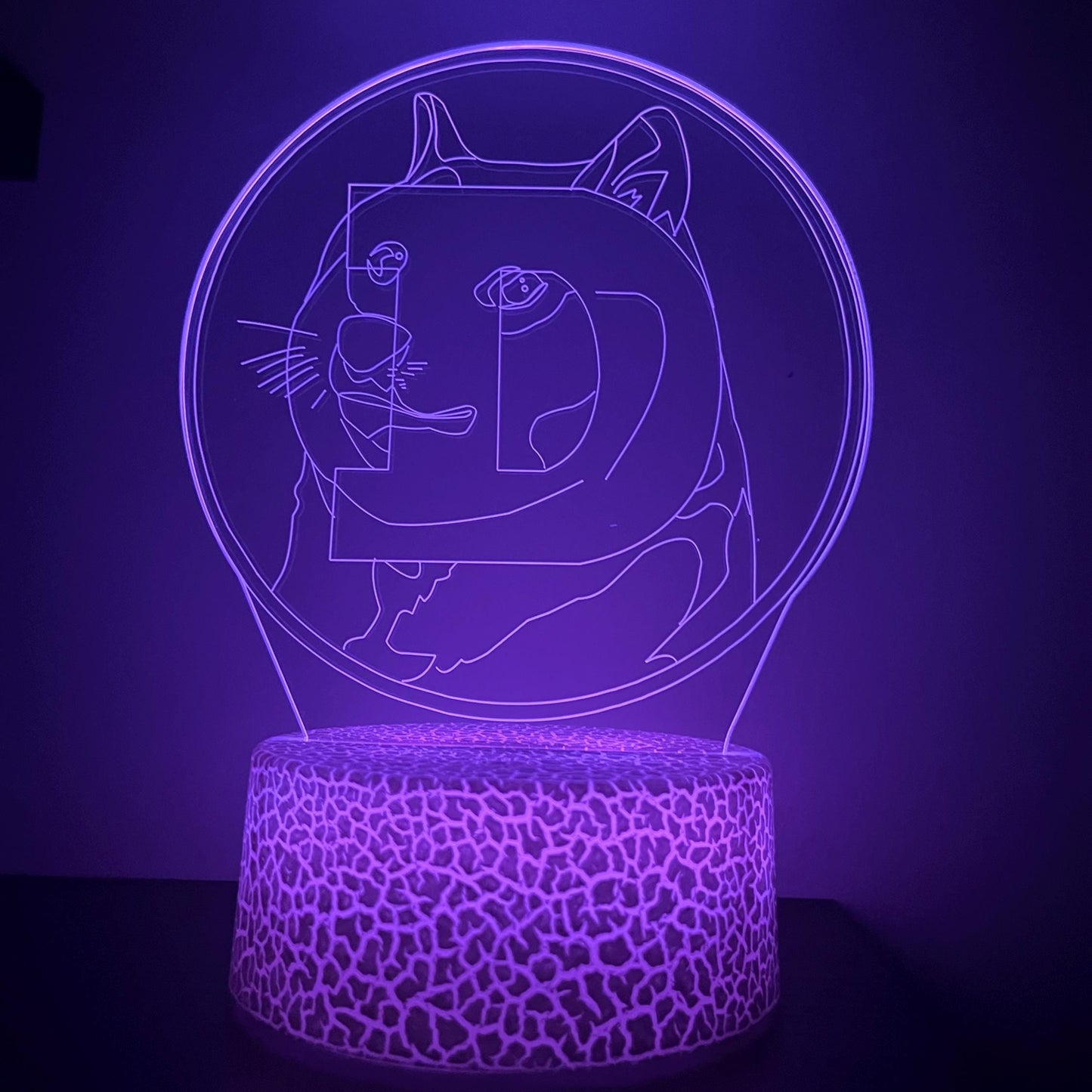 Dogecoin LED Lamp – Funny Crypto Night Light with Doge Meme – 16-Color Remote Lamp for Dogecoin Fans, Traders & Meme Lovers