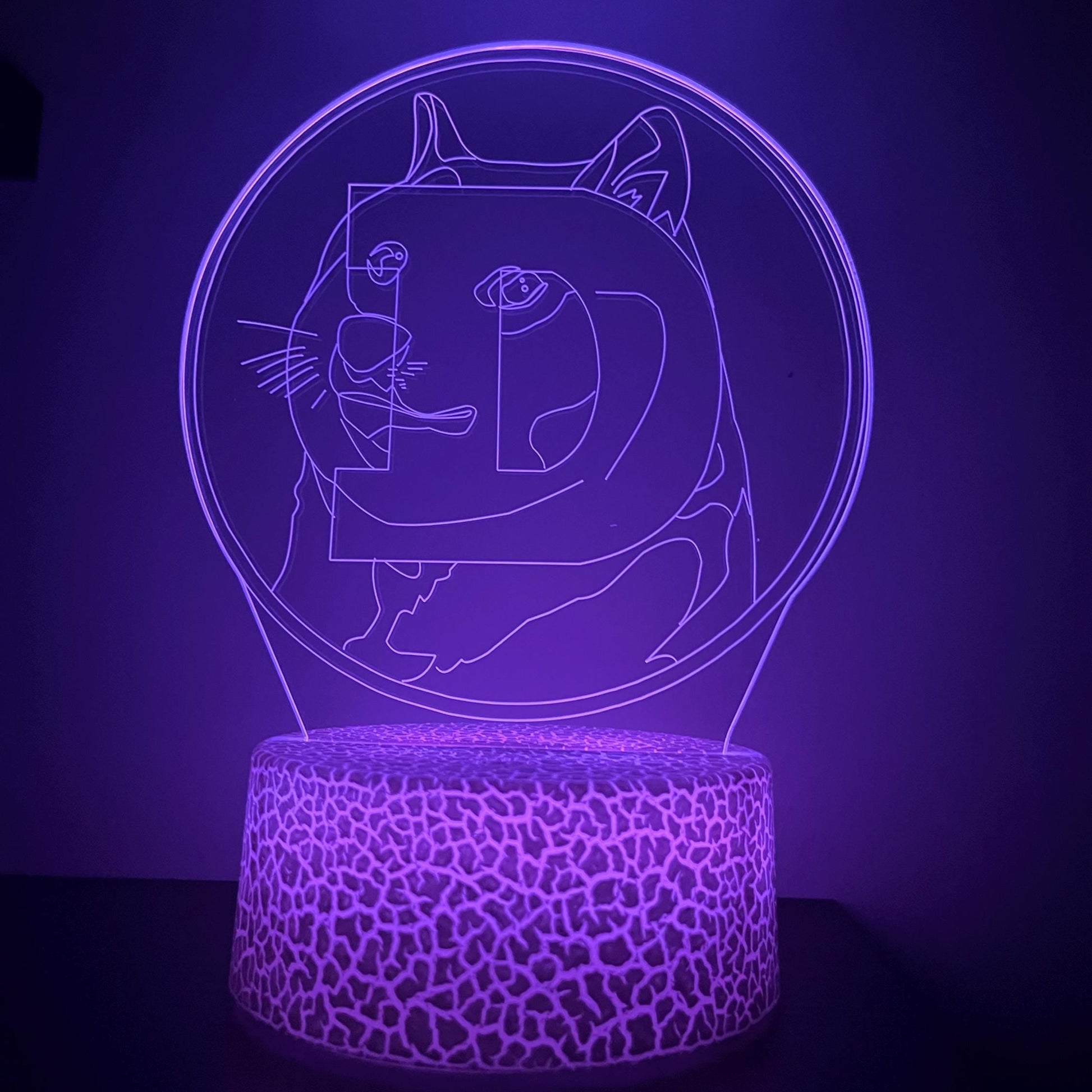 Dogecoin LED Lamp – Funny Crypto Night Light with Doge Meme – 16-Color Remote Lamp for Dogecoin Fans, Traders & Meme Lovers