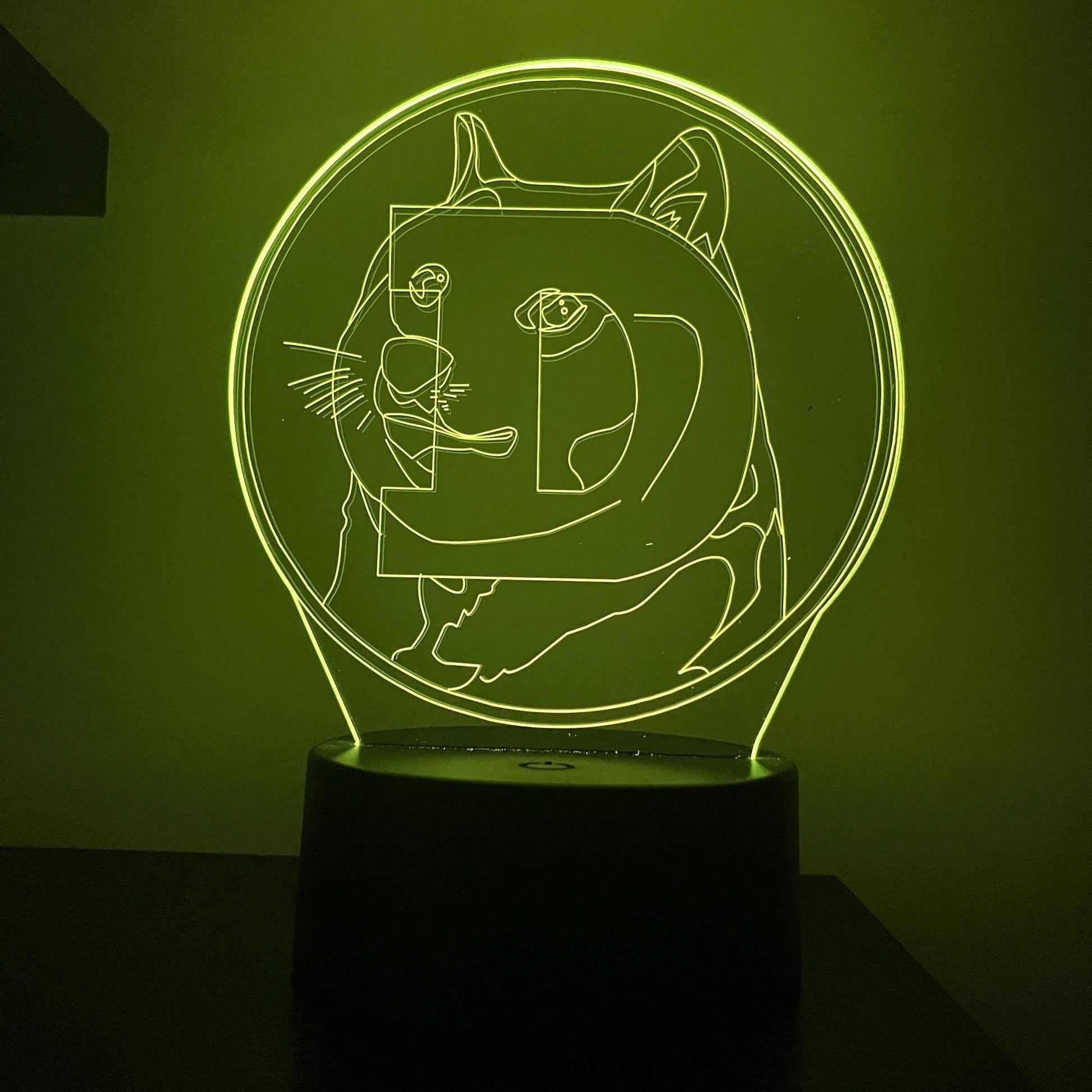 Dogecoin LED Lamp – Funny Crypto Night Light with Doge Meme – 16-Color Remote Lamp for Dogecoin Fans, Traders & Meme Lovers
