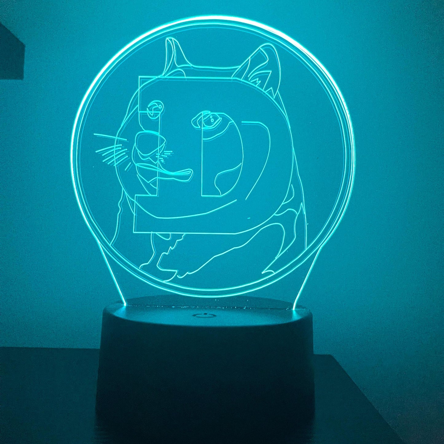 Dogecoin LED Lamp – Funny Crypto Night Light with Doge Meme – 16-Color Remote Lamp for Dogecoin Fans, Traders & Meme Lovers