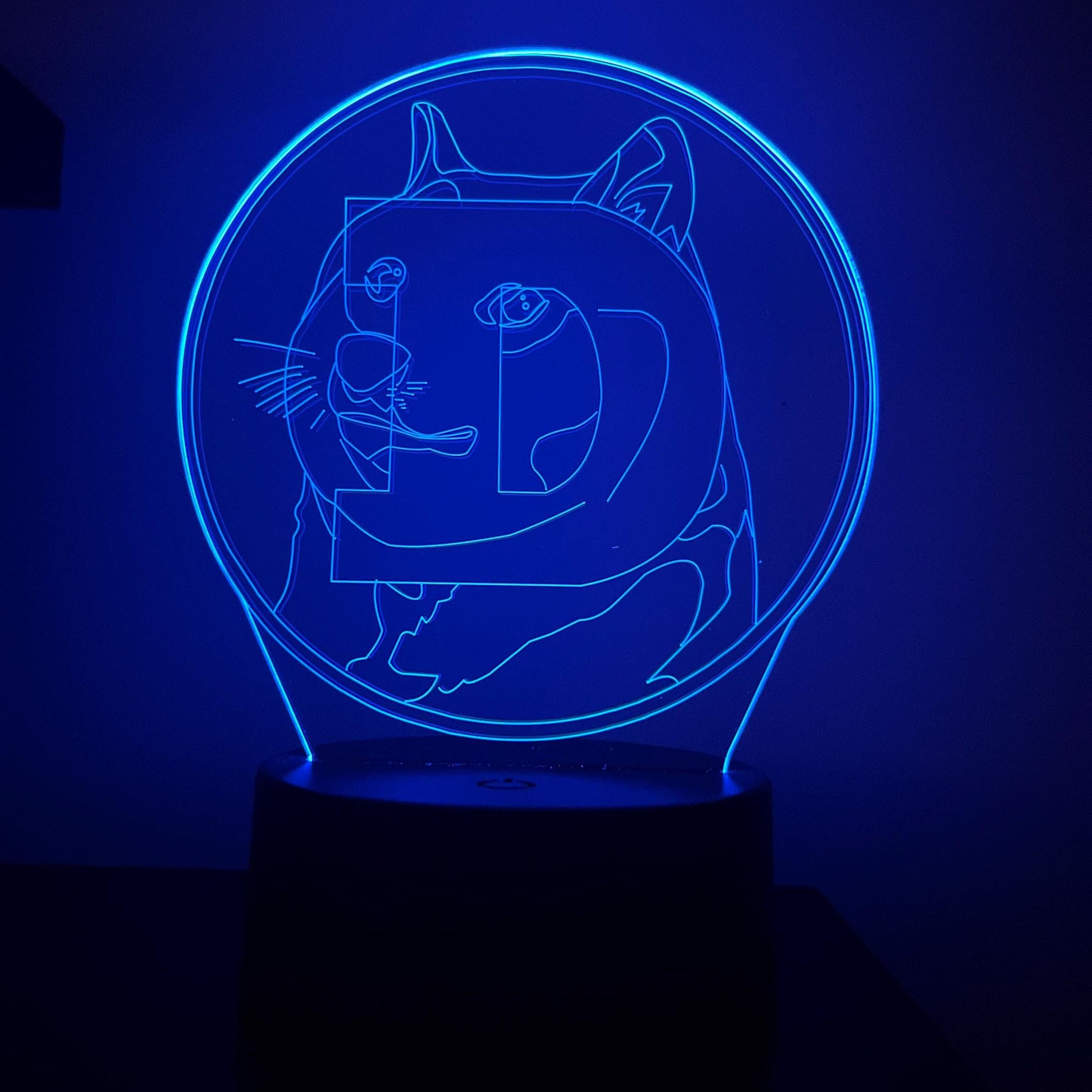 Dogecoin LED Lamp – Funny Crypto Night Light with Doge Meme – 16-Color Remote Lamp for Dogecoin Fans, Traders & Meme Lovers