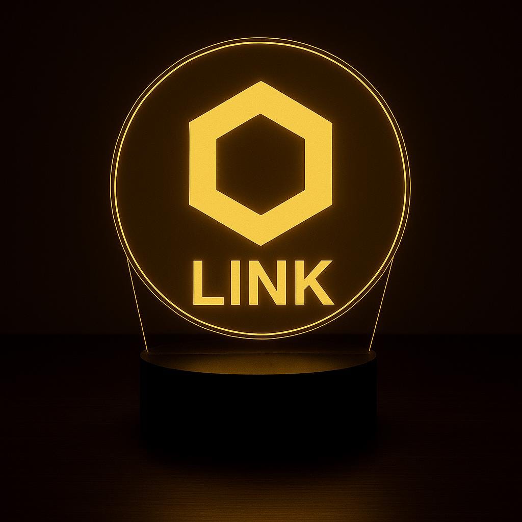 Chainlink LINK Crypto LED Lamp – 16 Colors with Remote | Cryptocurrency Desk Lamp & Gamer Room Decor – Choice of Base