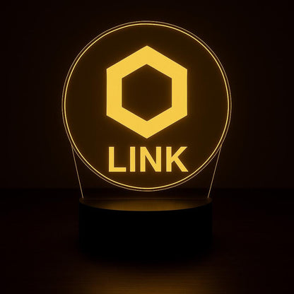 Chainlink LINK Crypto LED Lamp – 16 Colors with Remote | Cryptocurrency Desk Lamp & Gamer Room Decor – Choice of Base