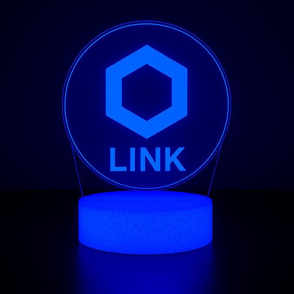 Chainlink LINK Crypto LED Lamp – 16 Colors with Remote | Cryptocurrency Desk Lamp & Gamer Room Decor – Choice of Base