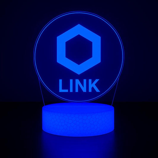 Chainlink LINK Crypto LED Lamp – 16 Colors with Remote | Cryptocurrency Desk Lamp & Gamer Room Decor – Choice of Base
