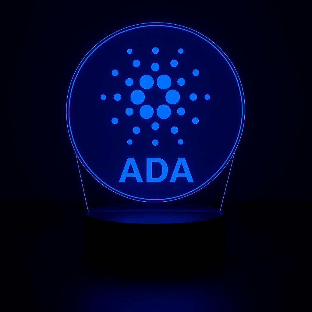 Cardano ADA Crypto LED Lamp – 16 Colors with Remote | Cryptocurrency Desk Lamp & Gamer Room Decor – Choice of Base