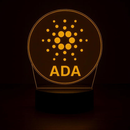 Cardano ADA Crypto LED Lamp – 16 Colors with Remote | Cryptocurrency Desk Lamp & Gamer Room Decor – Choice of Base
