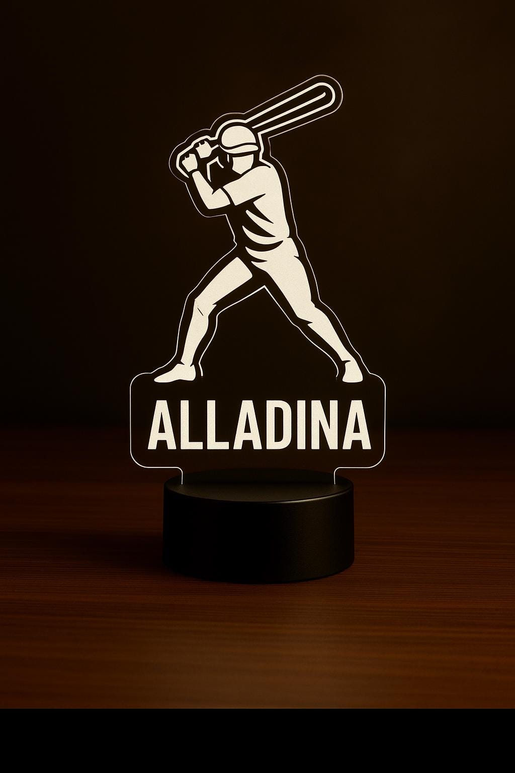Custom Baseball Player LED Lamp – Personalized Night Light with Name & Number – Unique Sports Gift for Kids, Teams, or Coaches
