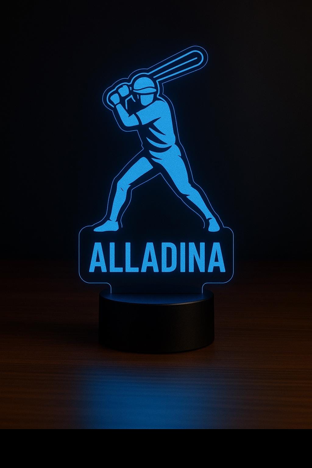 Custom Baseball Player LED Lamp – Personalized Night Light with Name & Number – Unique Sports Gift for Kids, Teams, or Coaches