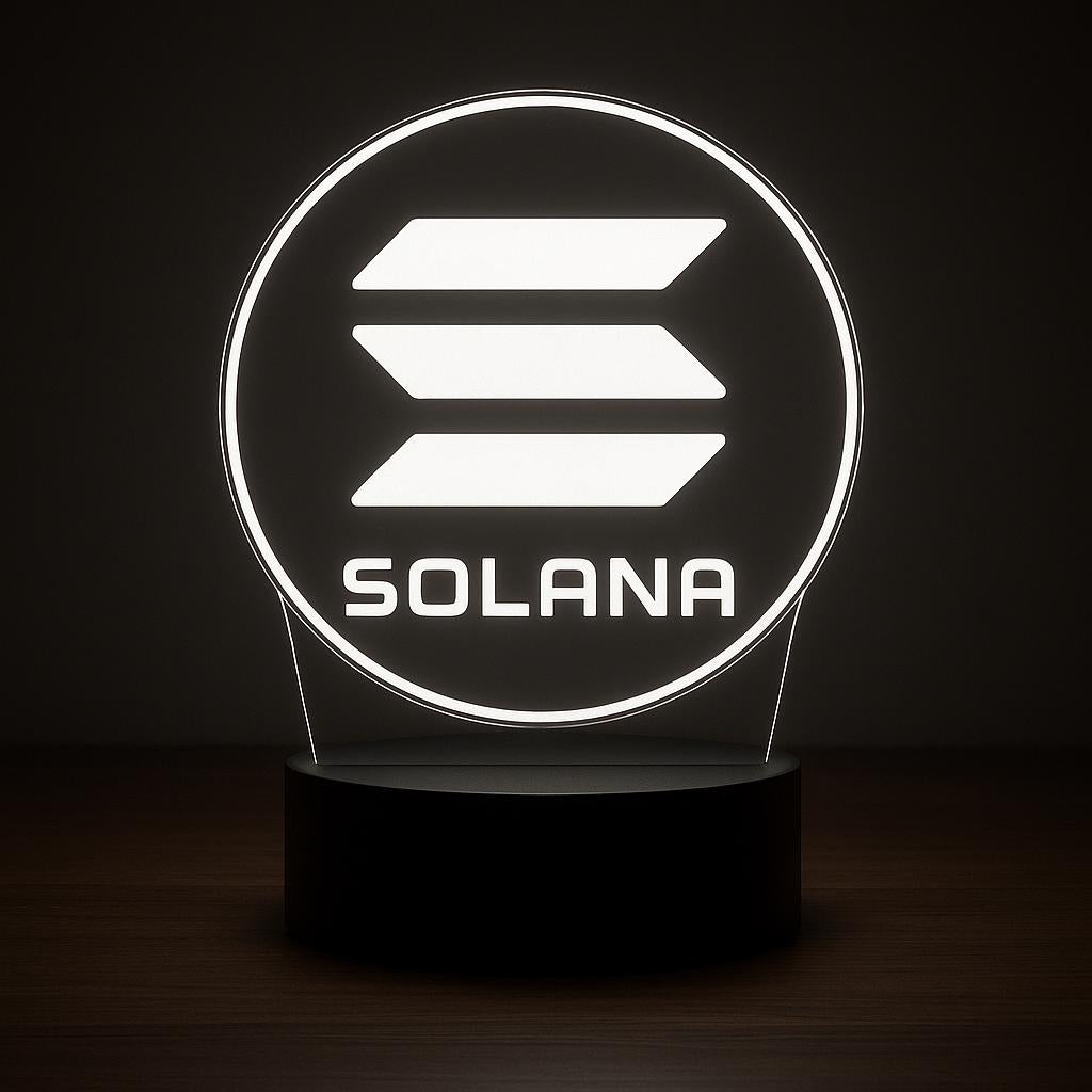 Solana LED Lamp – 16 Color Changing Crypto Desk Light with Remote – Acrylic Night Lamp for Blockchain & Web3 Fans